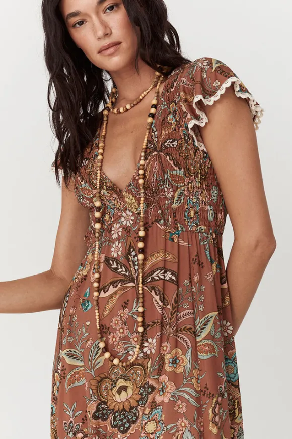 Mojave Lily Shirred Maxi Dress